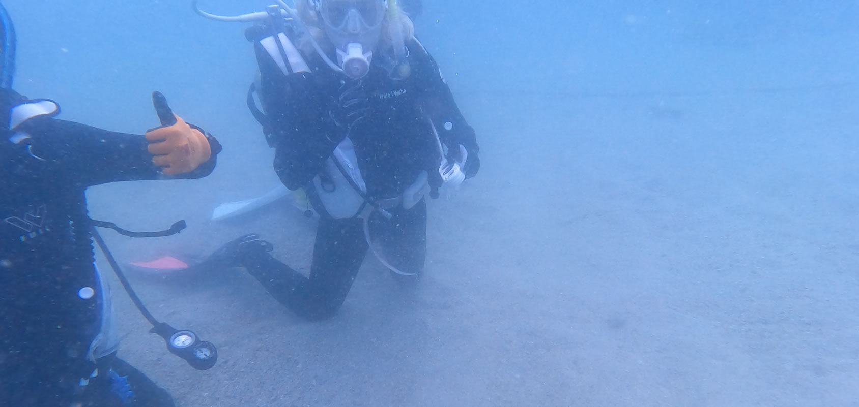 白浜の海でOWとアドバンス講習を楽しむ参加者